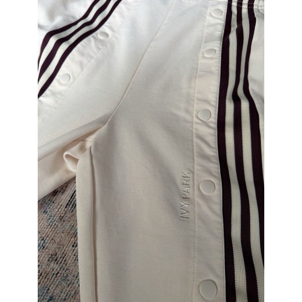 adidas IVY PARK Snap Sweatpants Beyonce Ivory Maroon Striped Track Pant Womens L - Picture 12 of 16